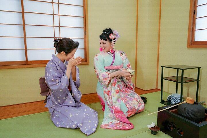 Cerimônia de chá matcha japonês e experiência de kimono em Hanayaka