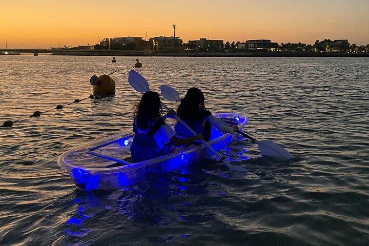 Night kayaking in Dubai with Burj Khalifa views