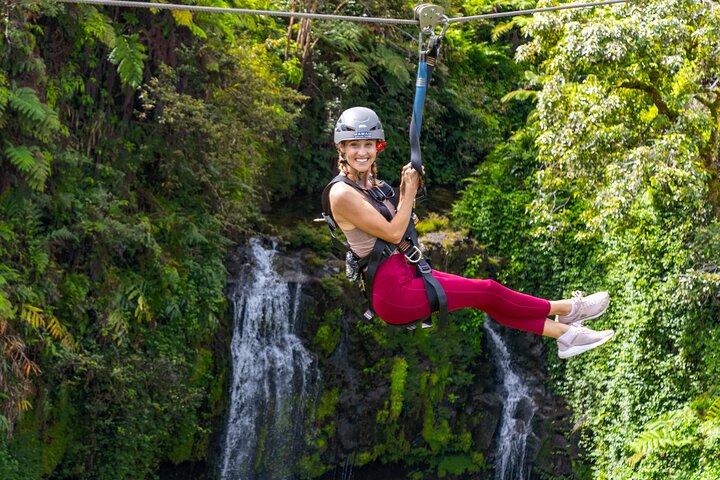 Hilo Waterfall Zipline vicino a Akaka Fall w / Hilo Cruise Ship Pickup