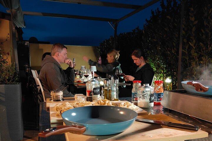 Vatican Pasta class with full wine tasting 4wines in cozy rooftop