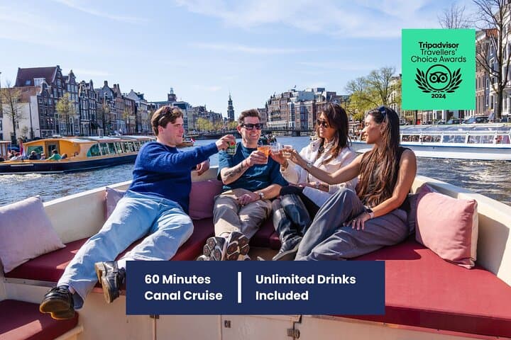 Guided Amsterdam Canal Cruise – Snacks & Drinks on board(1 Hour)
