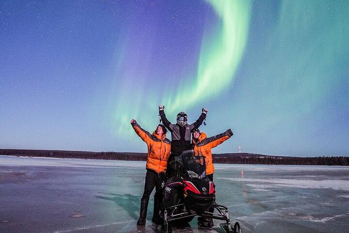 Snowmobile Night Tour Rovaniemi in small group