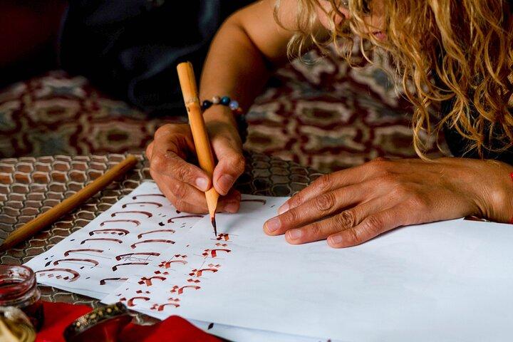 Arabic calligraphy Marrakech workshop with Elite Master