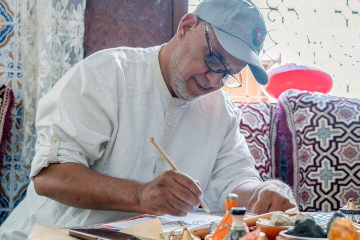 Arabic calligraphy Marrakech workshop with Elite Master