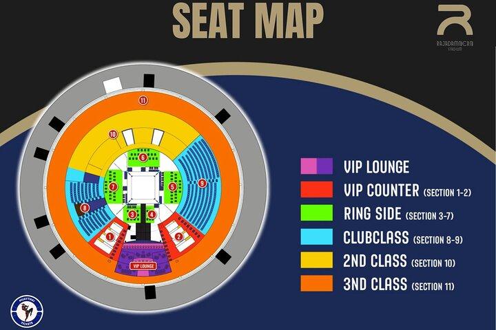 Bilhetes para o jogo de boxe Muay Thai no Estádio Rajadamnern em Banguecoque