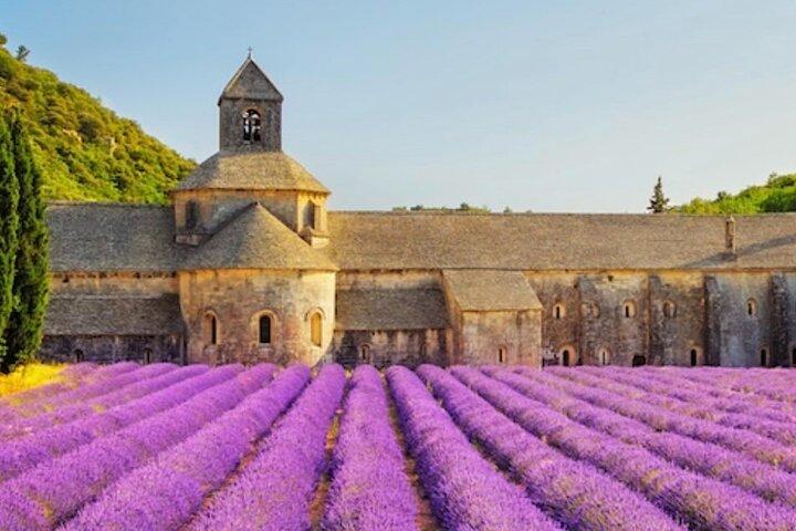 リュベロン地方の丘陵に佇む村々、ゴルド、そしてラベンダー畑を巡るプライベート日帰り旅行