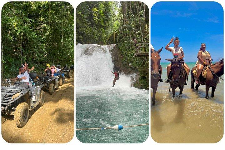 Paseo a caballo, paseo en cuatriciclo y cataratas Blue Hole en Jamaica