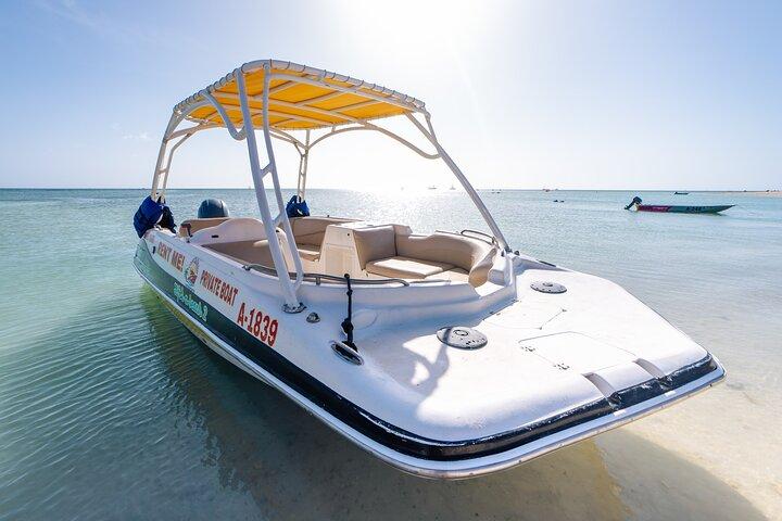 Aventura privada en barco y snorkel en la costa cristalina de Aruba