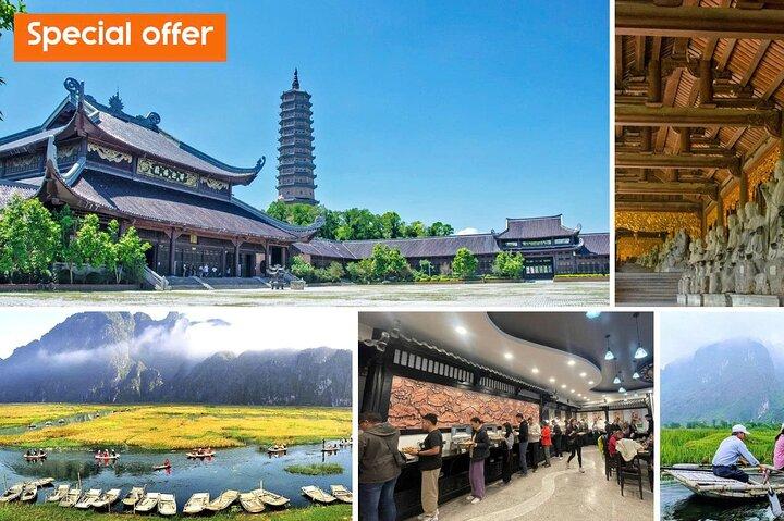 Excursión de un día completo a la pagoda Bai Dinh, a Van Long o a la gruta Thien Ha