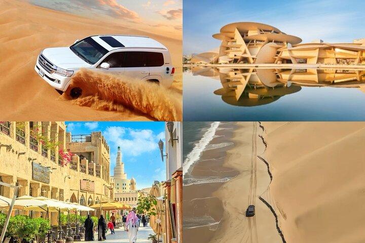 Tour combinato di un'intera giornata della città e del deserto da Doha