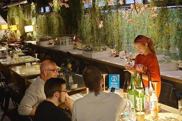 新宿での桜と日本語酒テイスティング