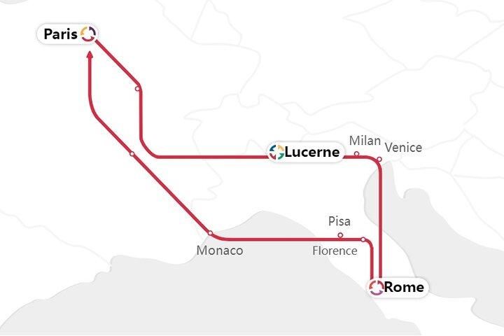 パリ発イタリア、フランス、スイス、モナコ7日間ツアー