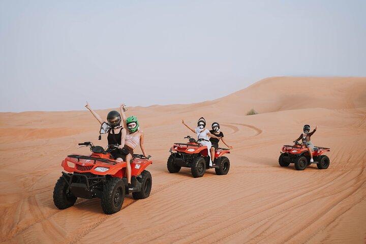 Dubai: Red Dune Bashing Safari, Sand Surf, Quad Bike & Camel Ride