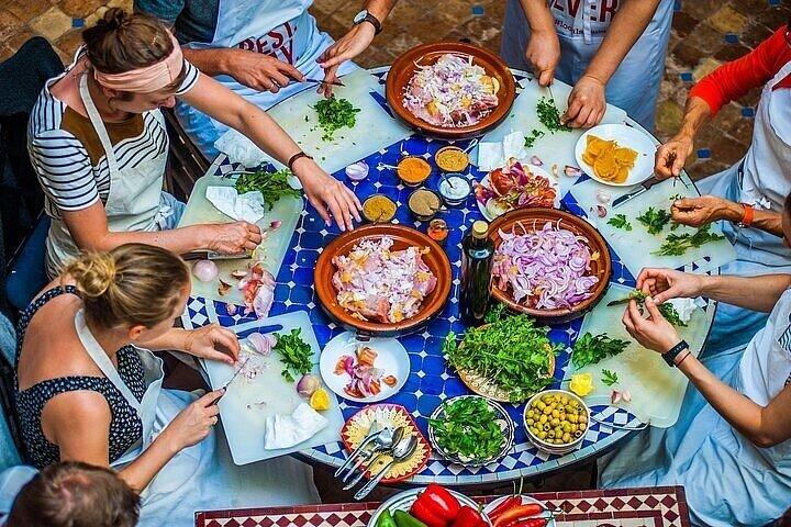 Cooking Moroccan Food with local & try Traditional Clothes