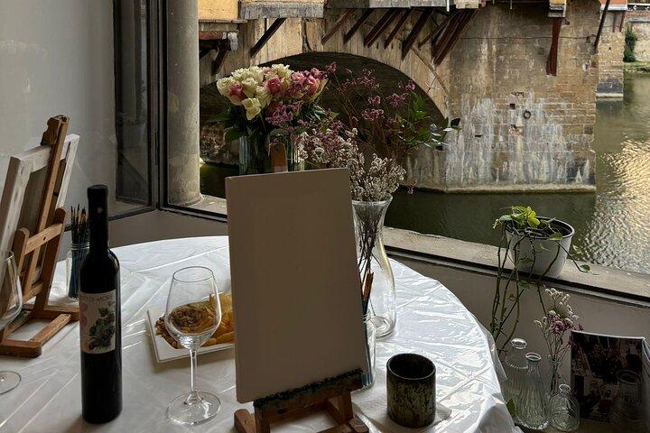 Experiencia de pintura y vino con vistas al Ponte Vecchio