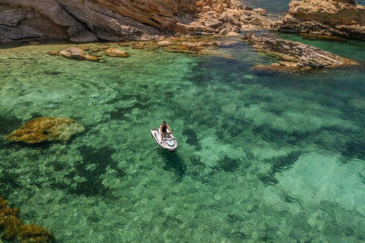 Excursion to Cala Salada by Jet Ski From San Antonio