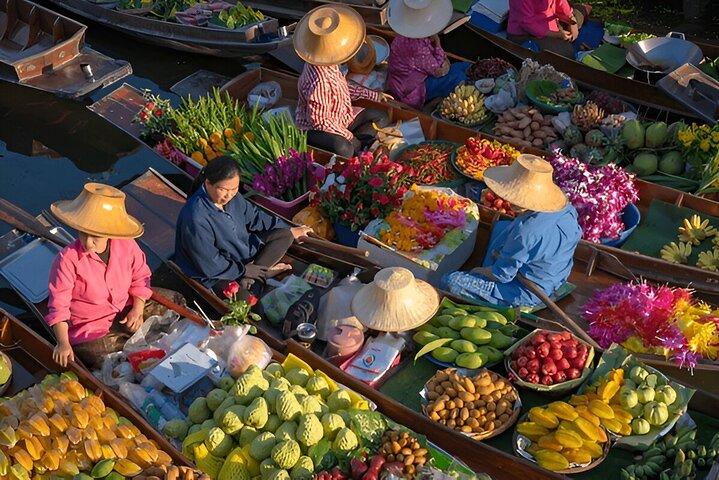 Drijvende markt & spoorwegmarkttour vanuit Bangkok
