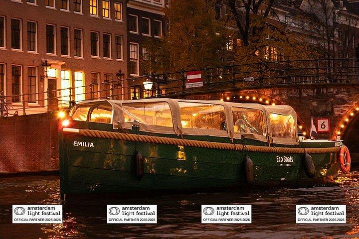 Amsterdam: Barco Light Festival com bebidas opcionais