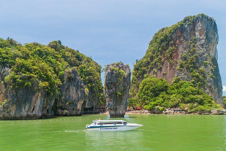 James Bond Island en lancha rápida y canoa en Hong Island