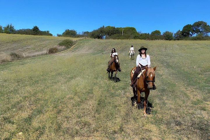 ブラッチャーノ近郊のトルファ山脈で乗馬