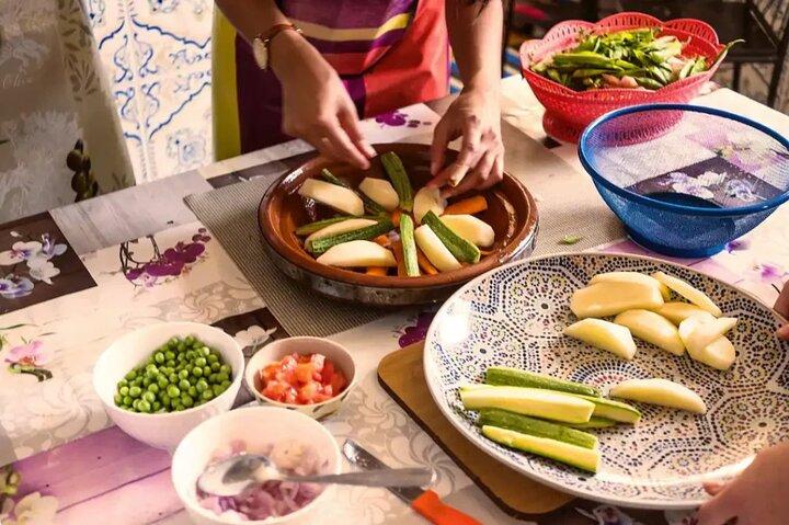 Cooking Moroccan Food with local & try Traditional Clothes