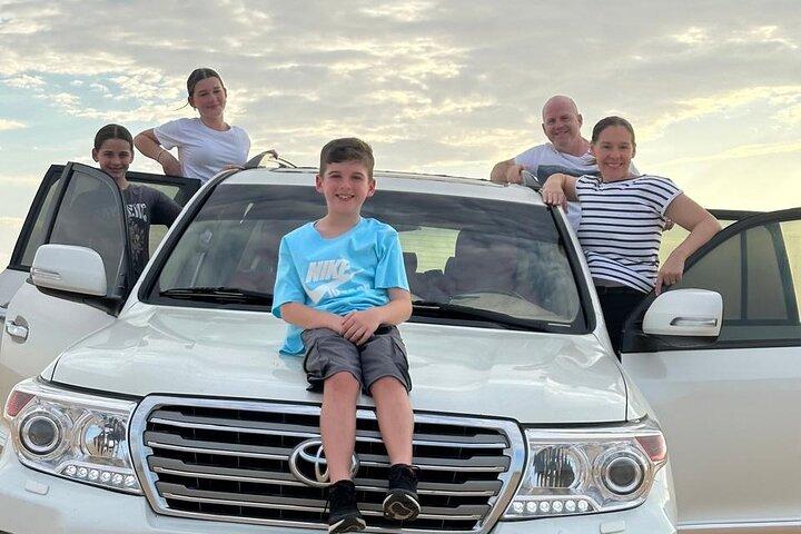 Morning Desert Safari with Camel Ride Falcon Photos Private