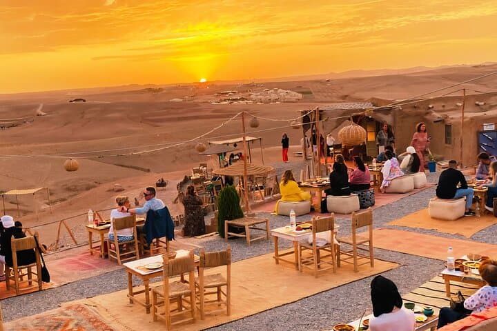 Agafay Desert Sunset Dinner & Fire Show with Optional Camel Ride
