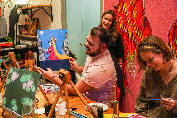Experiencia de pintura y sorbo por la tarde en Piazza Navona