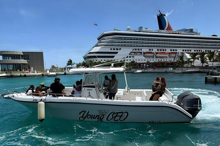 Nassau 3 Island privat båttur grisar, sköldpaddor och snorkling