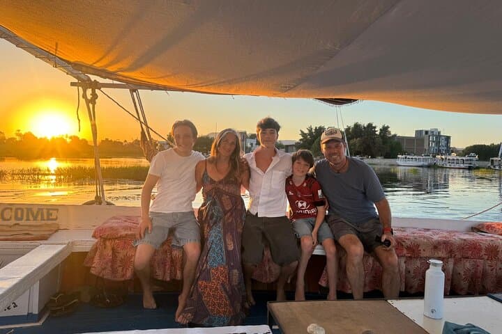 Amazing sunset felucca in luxor