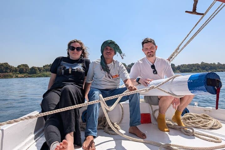 Amazing sunset felucca in luxor