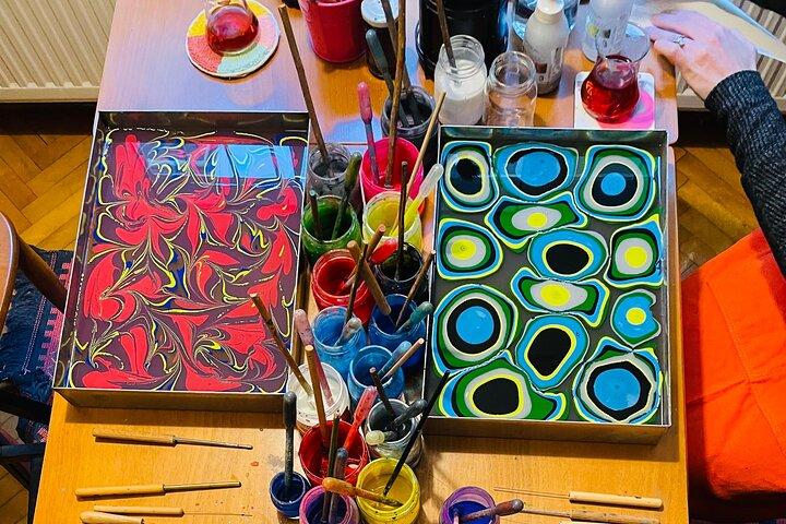 Private Paper Marbling Turkish Art Ebru Class At Locals Home