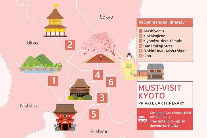 Visite guidée privée personnalisable de Kyoto(depuis Osaka)