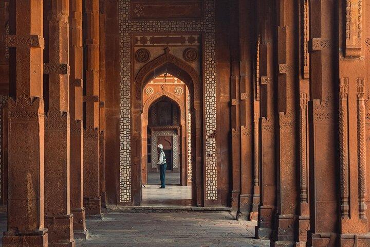 Excursion d'une journée complète à Agra avec visite du Taj Mahal, du fort d'Agra et de Fatehpur Sikri