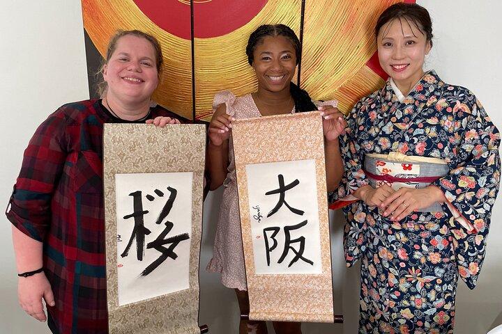 Traditionele Kalligrafie-ervaring in de buurt van Dotonbori
