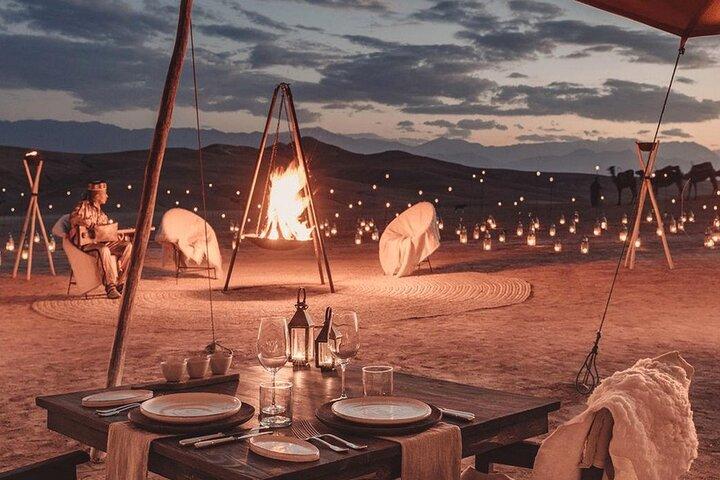 1 Night in Agafay Desert Dinner Camel Ride Fire Show