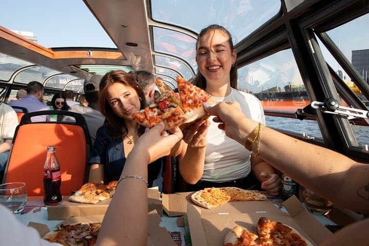Amsterdam Guided Cruise with New York Pizza, Drinks and Ice Cream