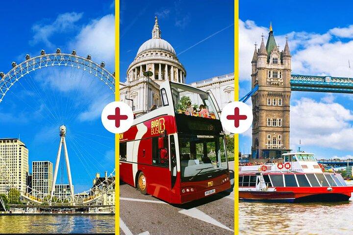 Billet London Eye, Big Bus Hop-on Hop-Off Tour & Croisière sur la Tamise
