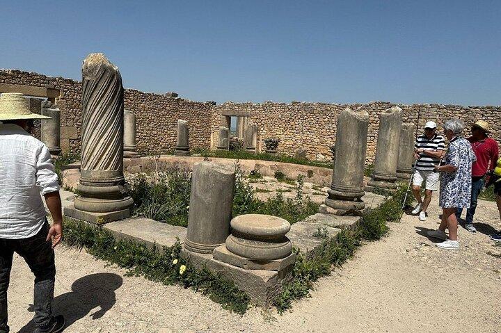 Excursão privada a Volubilis Meknes e Moulay Idriss saindo de Fez