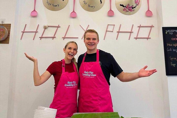 Cozinhe 4 pratos vietnamitas locais em aula e passeio de mercado com tema rosa