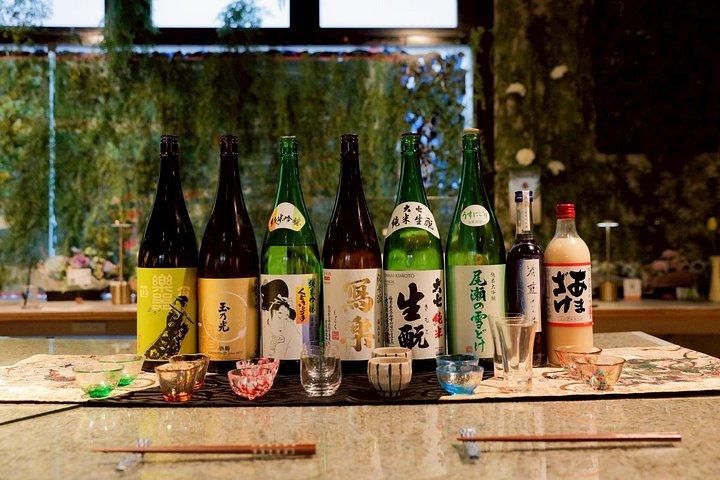 新宿での桜と日本語酒テイスティング
