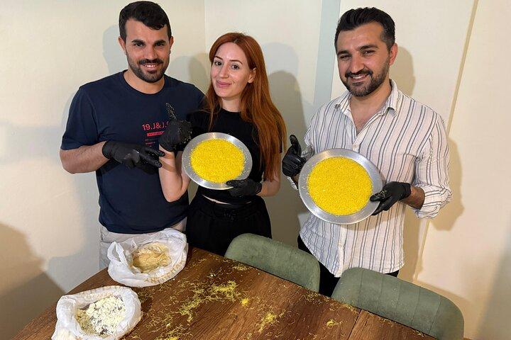 Turkish Sweet Cheese Pastry Künefe Workshop at a Local Home