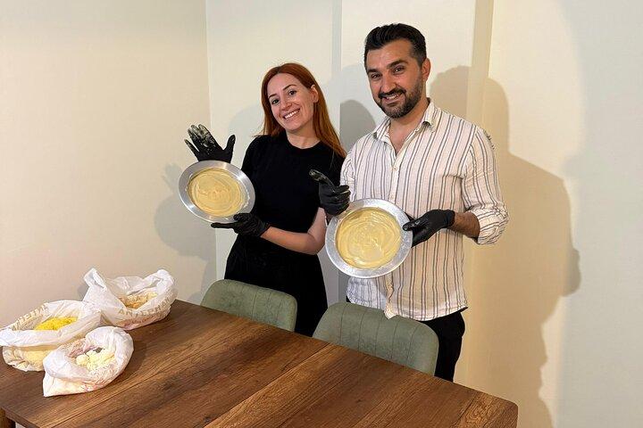 Turkish Sweet Cheese Pastry Künefe Workshop at a Local Home