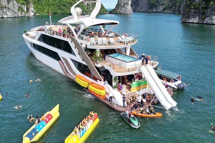 From Cat Ba: Luxury Lan Ha Bay Day Cruise, Biking, Water Slides