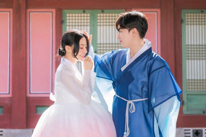 Gyeongbokgung-palatset, Seoul med uthyrning av gigibebe hanbok