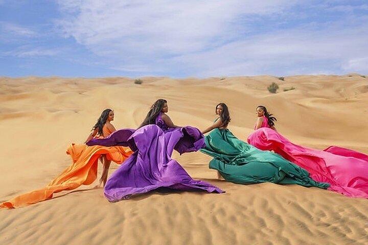 Dubai Privé vliegende jurk Fotoshoot met vervoer