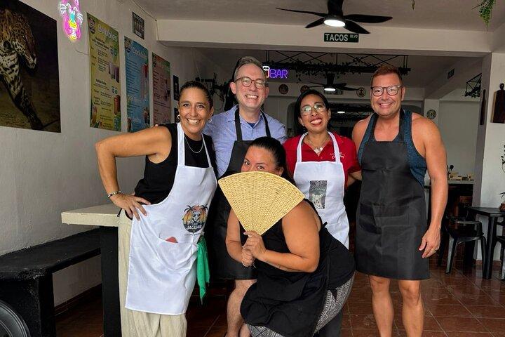 Autentic Beachfront Mexicana Classe de Cozinha Café Jaguar Costa Maya