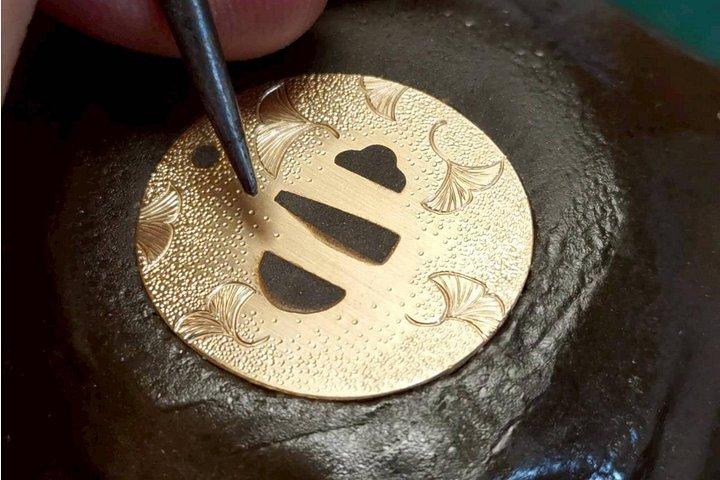 Mini Tsuba Engraving a Japanese Sword Activity