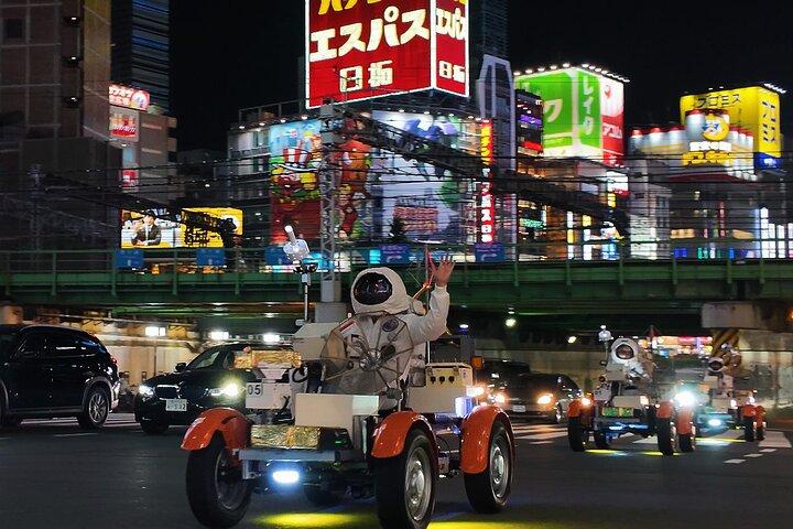Tokyo Astronaut Tour in Space Suit Drive the Tiny Moon Car