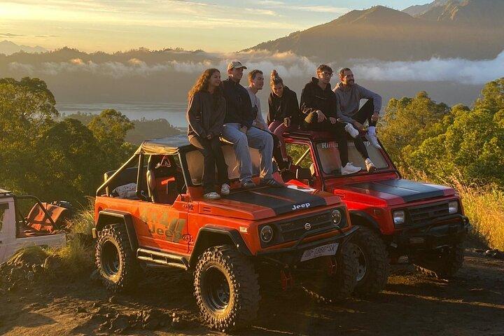 Bali : Mt Batur 4WD Jeep Sunrise, Ubud VTT & Rafting avec repas